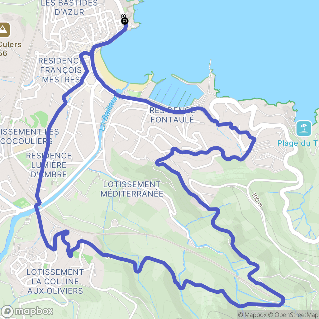 Banyuls-sur-Mer : carte du parcours de randonnée - France