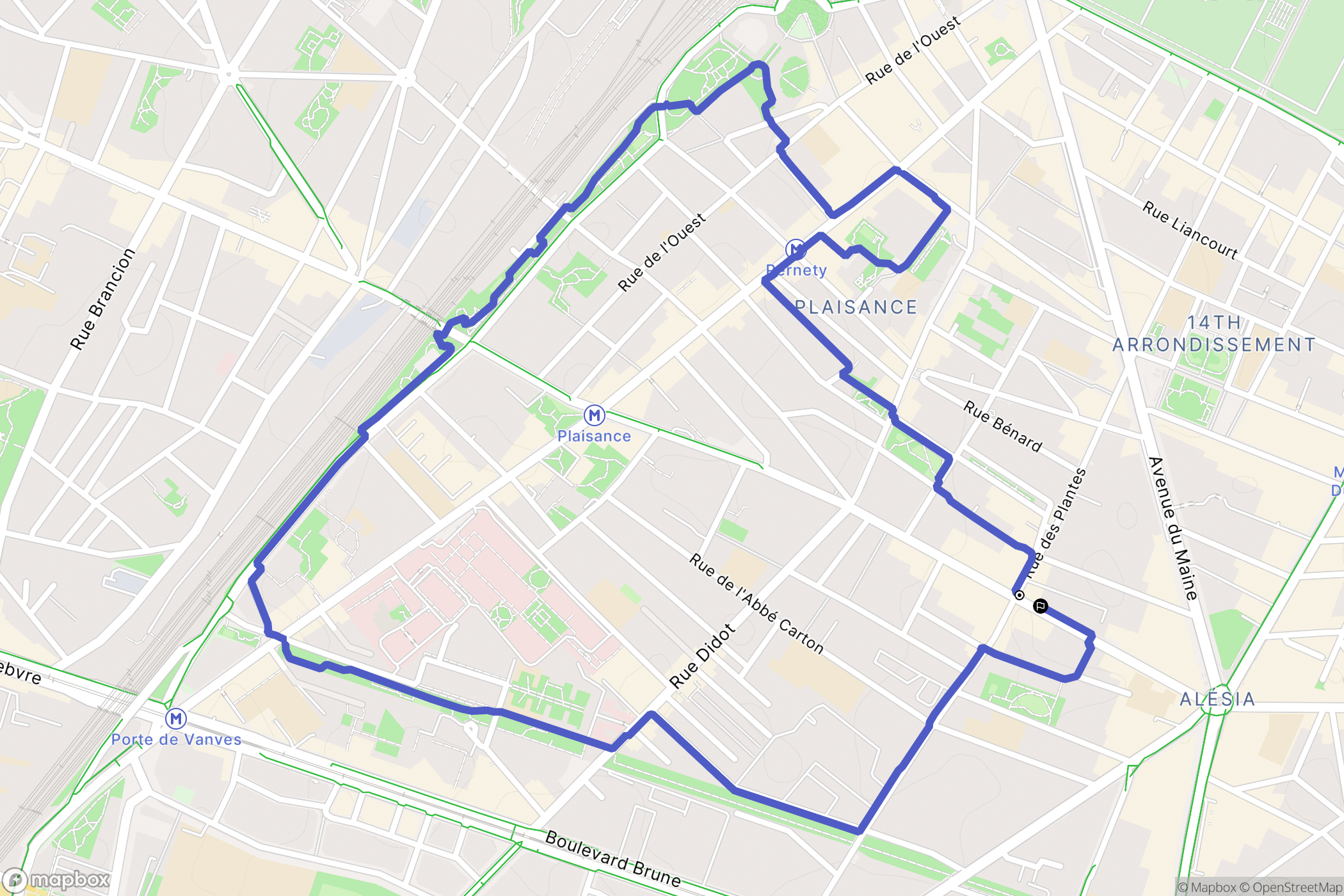 Paris : carte du parcours de randonnée - France