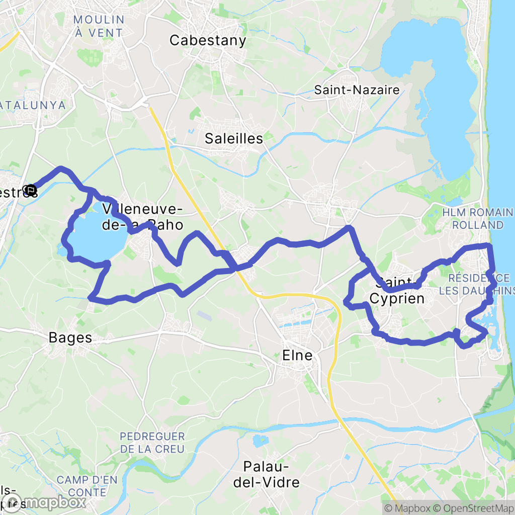 Pollestres : carte du parcours de randonnée - France