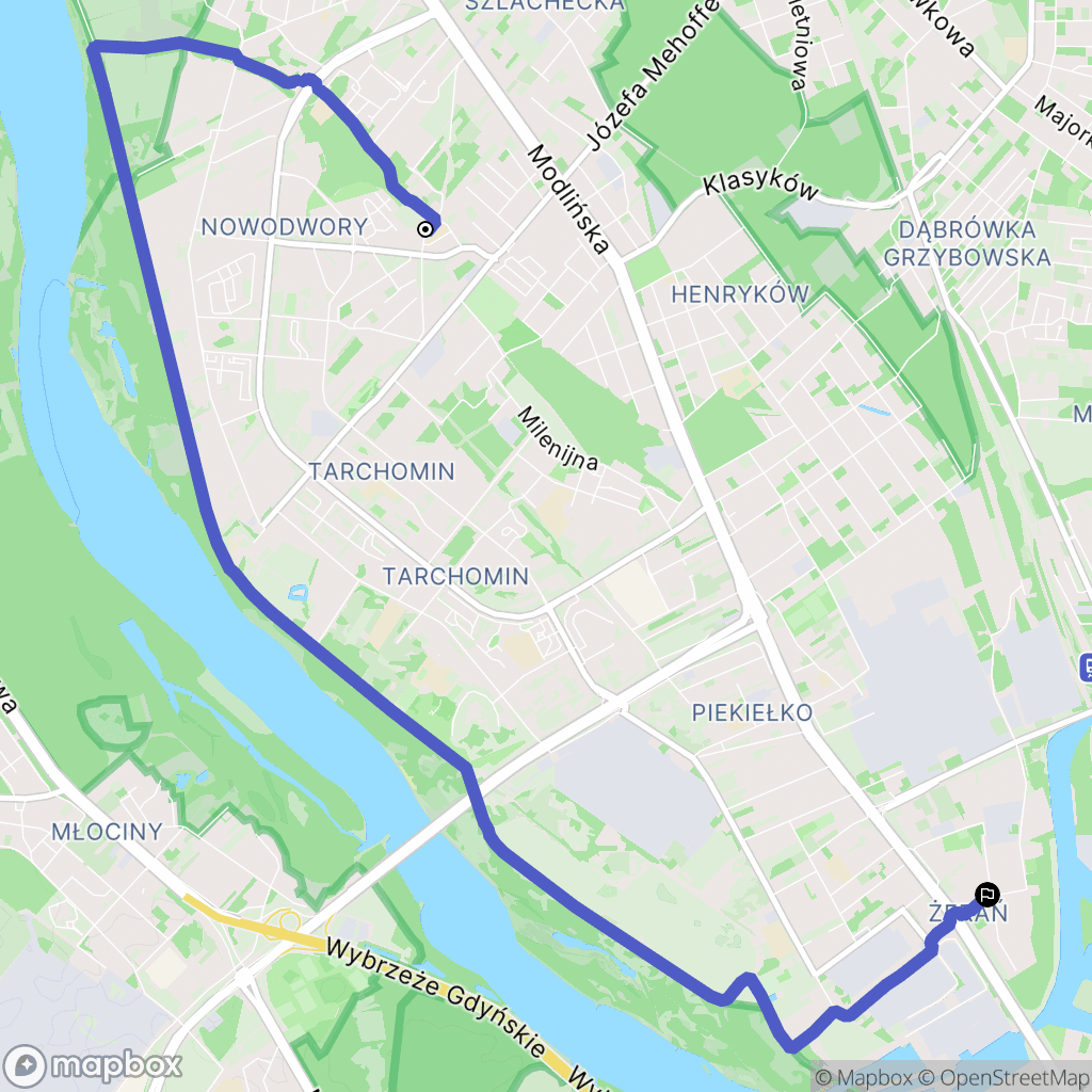 Warszawa: mapa trasy - Poland