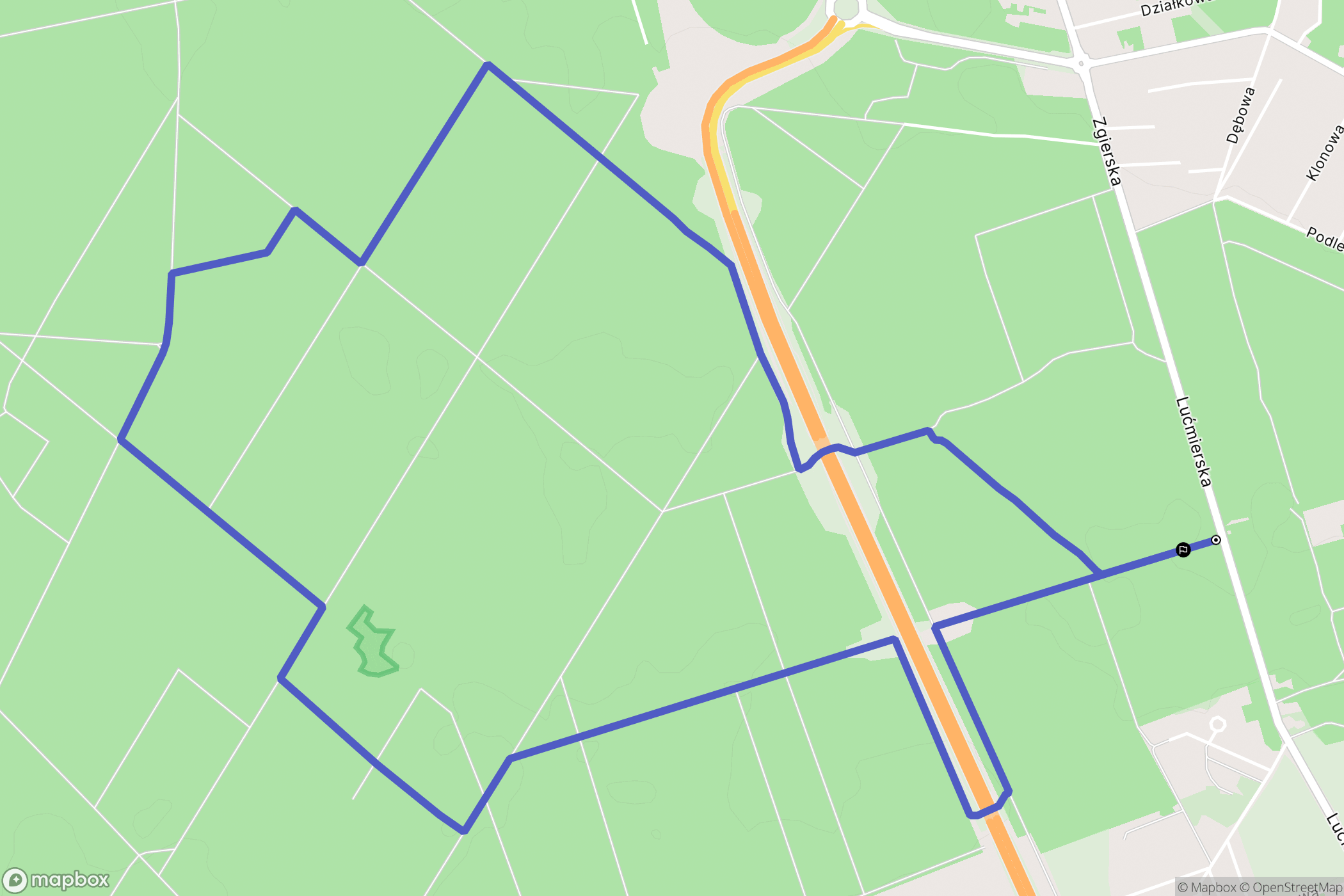 Lućmierz-Las: mapa trasy - Poland