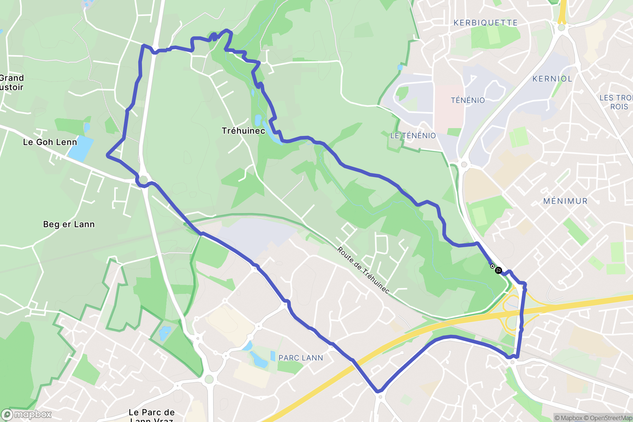 Vannes : carte du parcours de randonnée - France