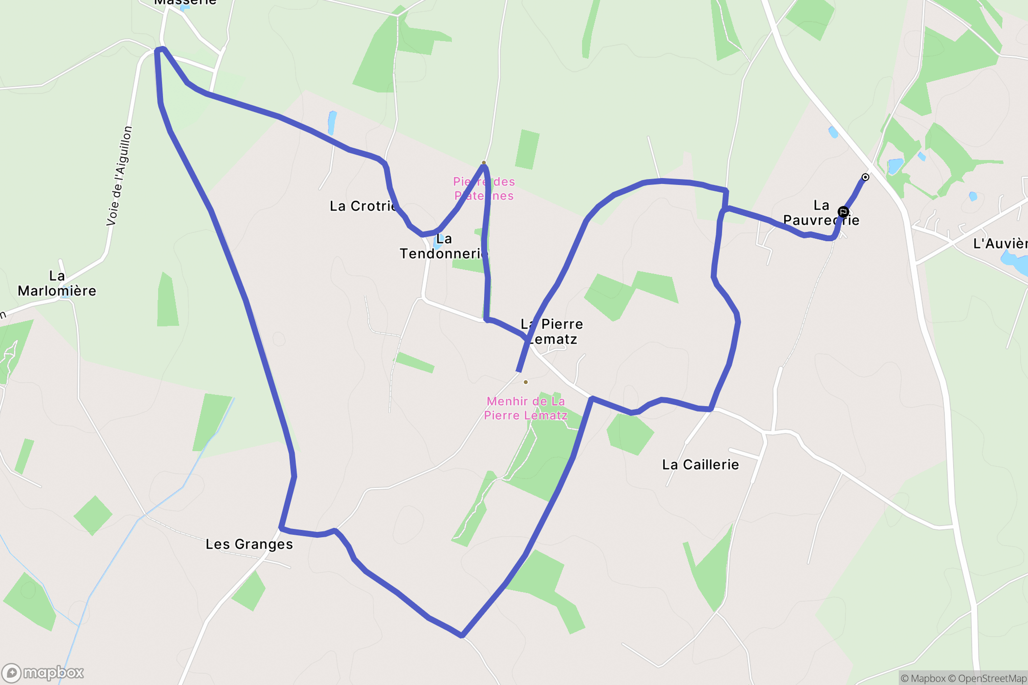Chauvé : carte du parcours de randonnée - France