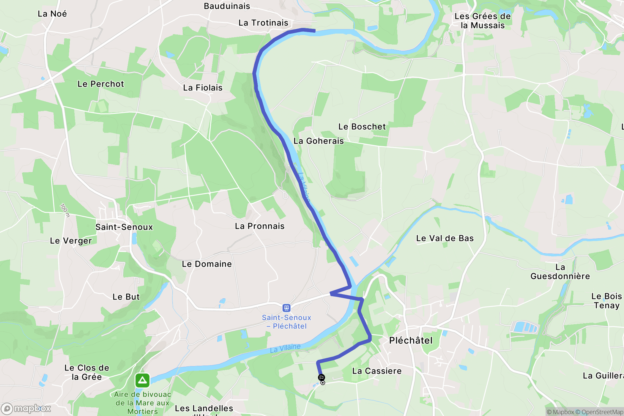 Pléchâtel : carte du parcours de randonnée - France