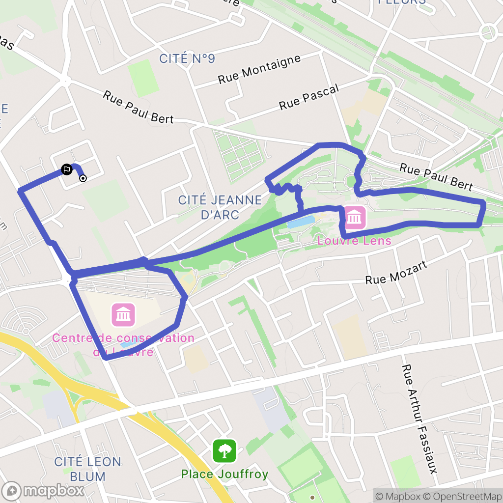 Liévin : carte du parcours de randonnée - France