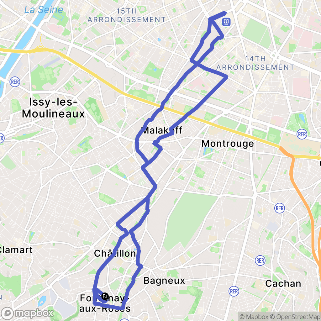 Fontenay-aux-Roses : carte du parcours de randonnée - France