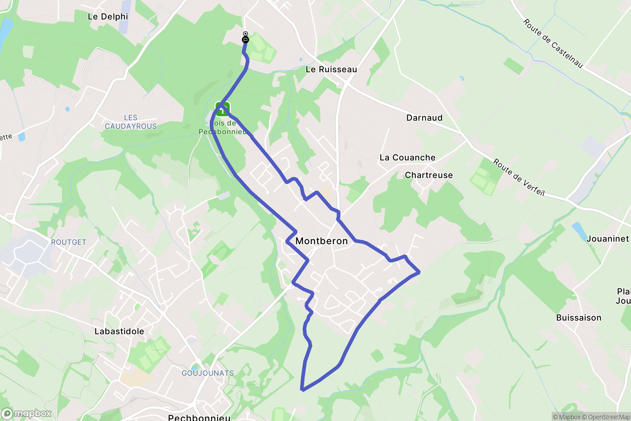 Labastide-Saint-Sernin : carte du parcours de randonnée - France