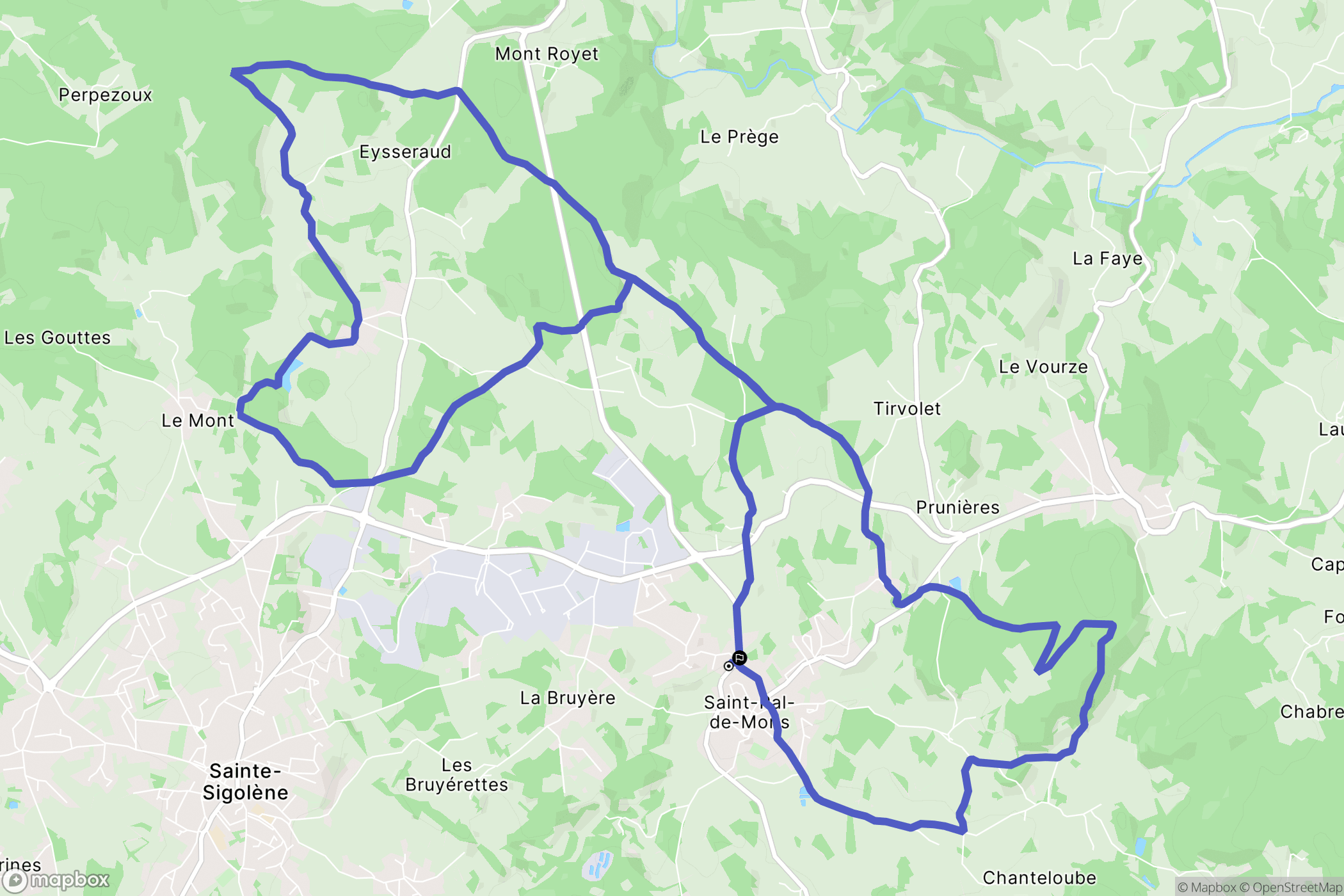 Saint-Pal-de-Mons : carte du parcours de randonnée - France