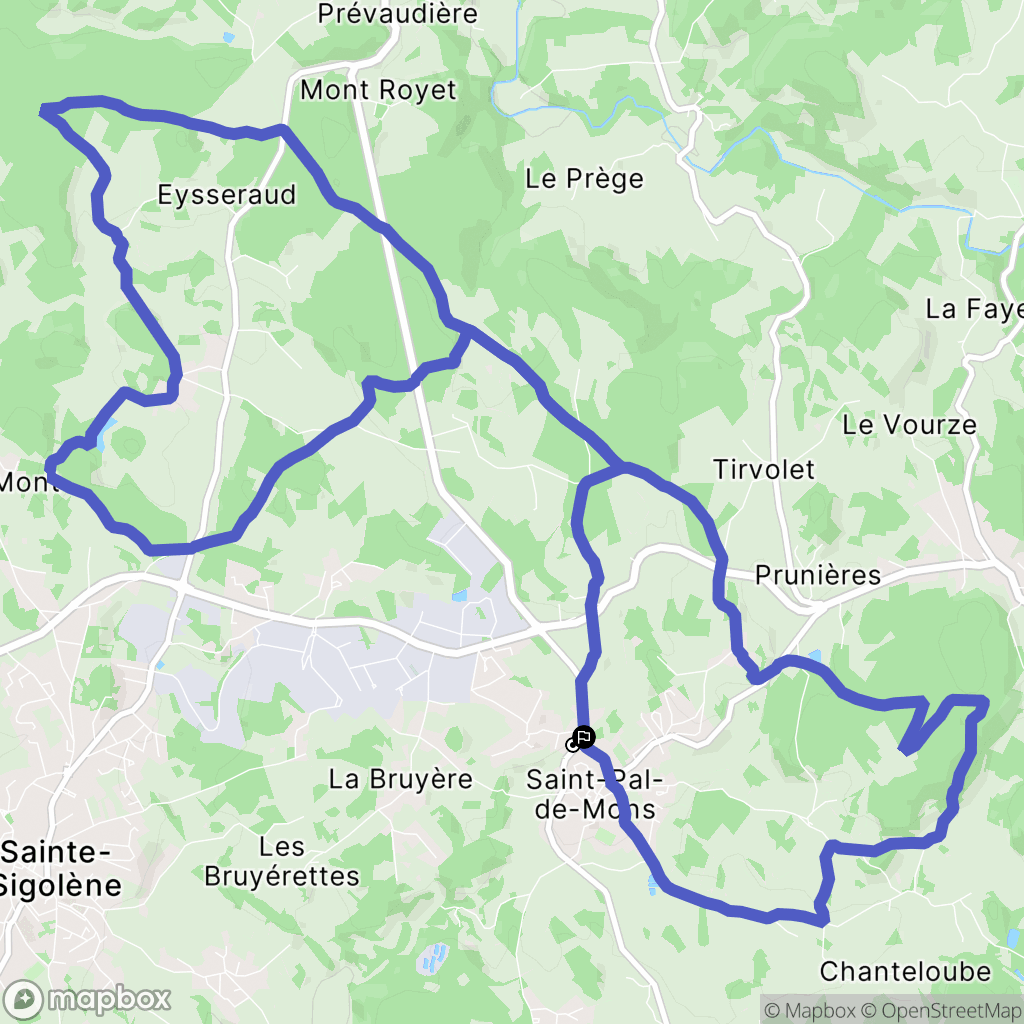 Saint-Pal-de-Mons : carte du parcours de randonnée - France