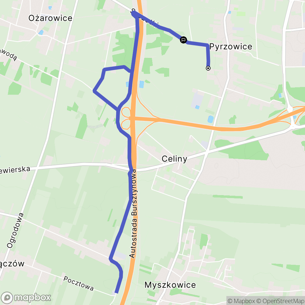 Pyrzowice: mapa trasy - Poland