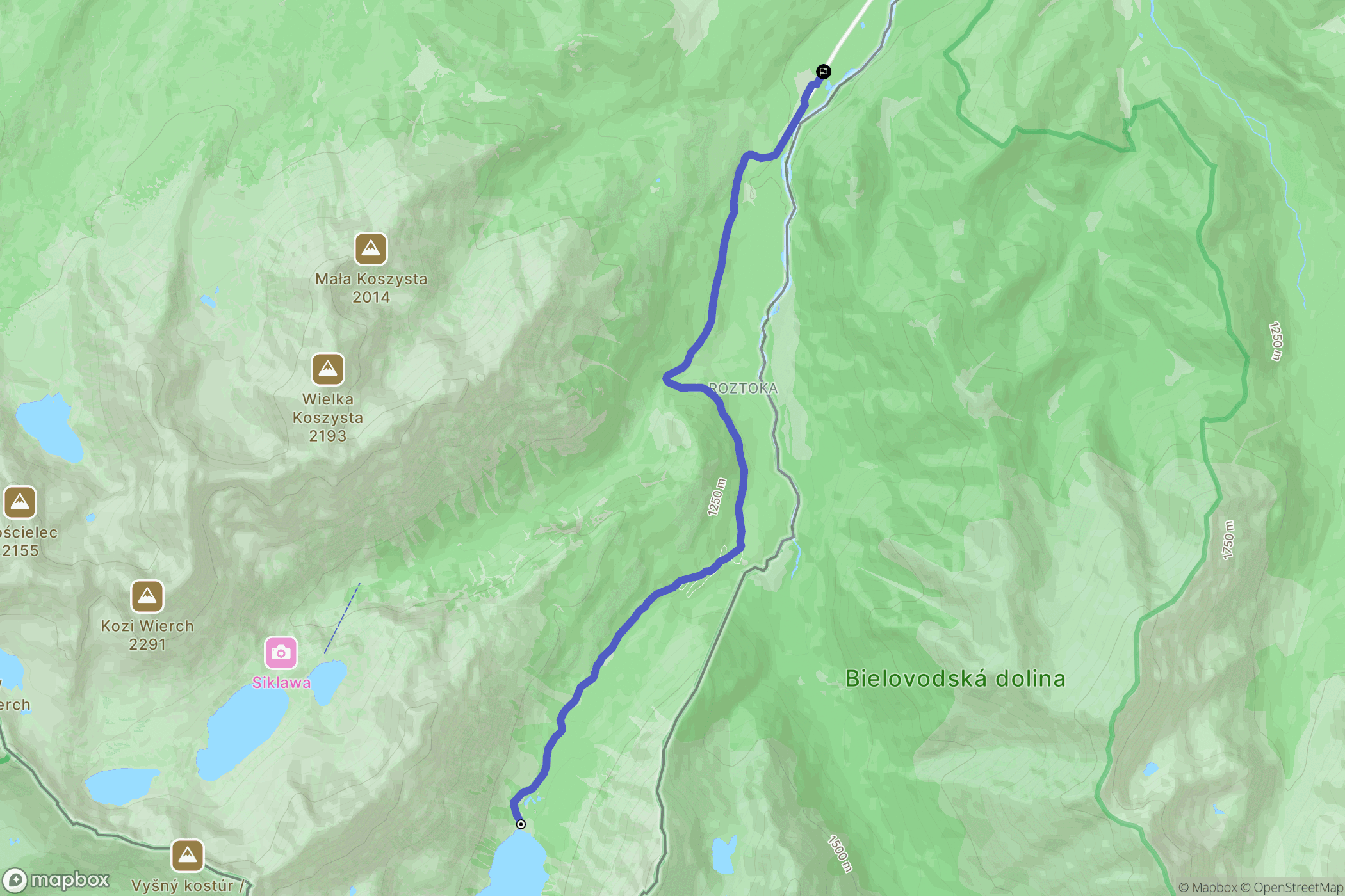 Zakopane: mapa trasy - Poland