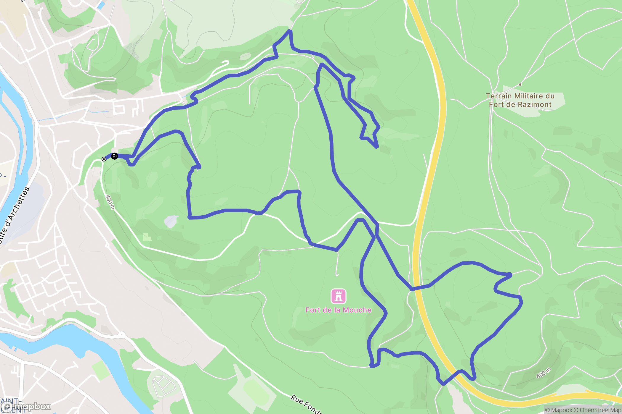 Épinal : carte du parcours de randonnée - France