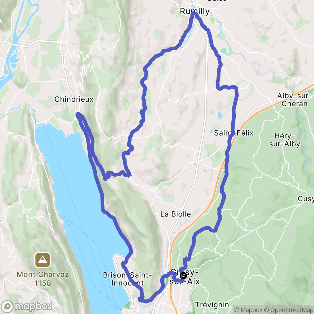 Grésy-sur-Aix : carte du parcours de randonnée - France