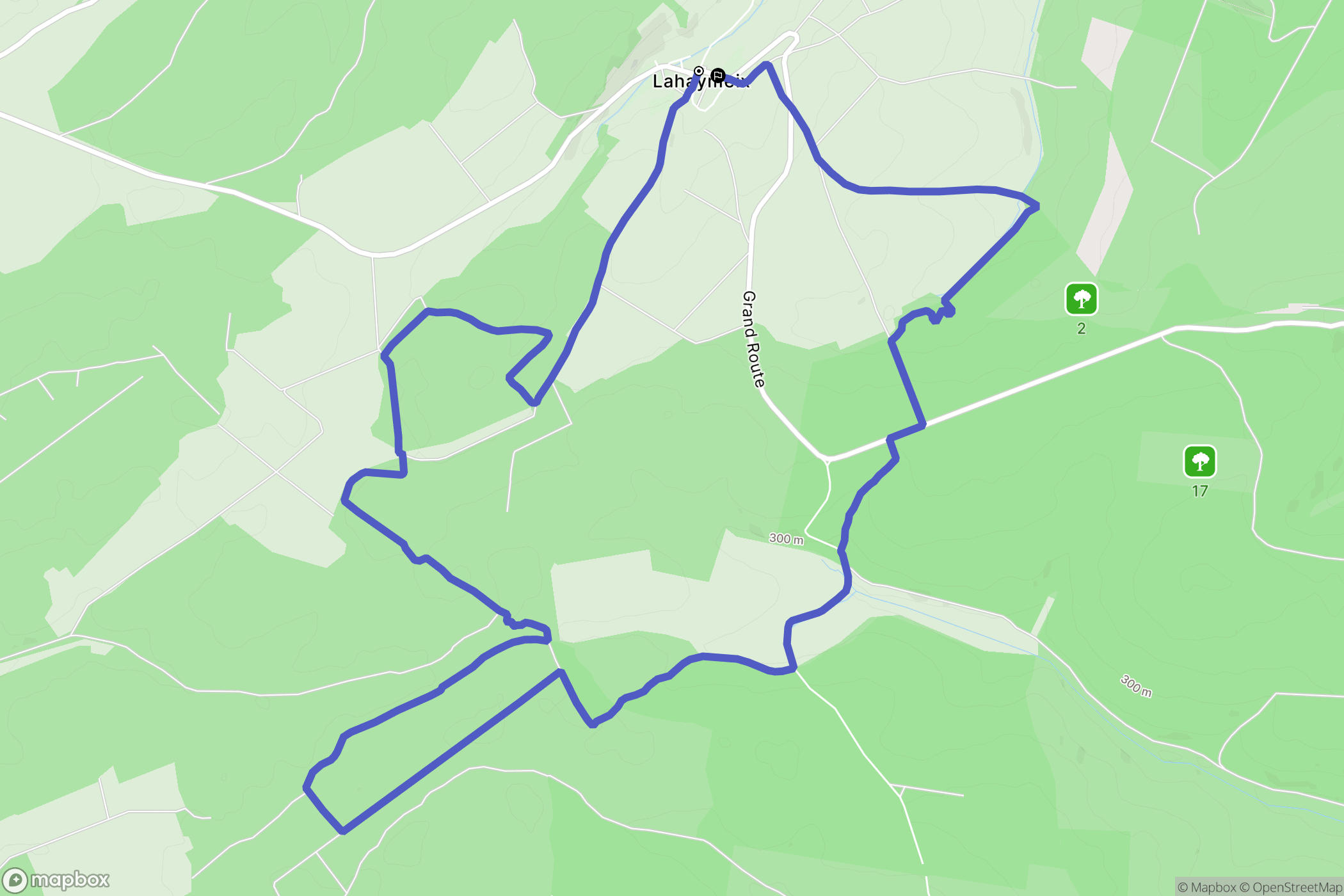 Lahaymeix : carte du parcours de randonnée - France