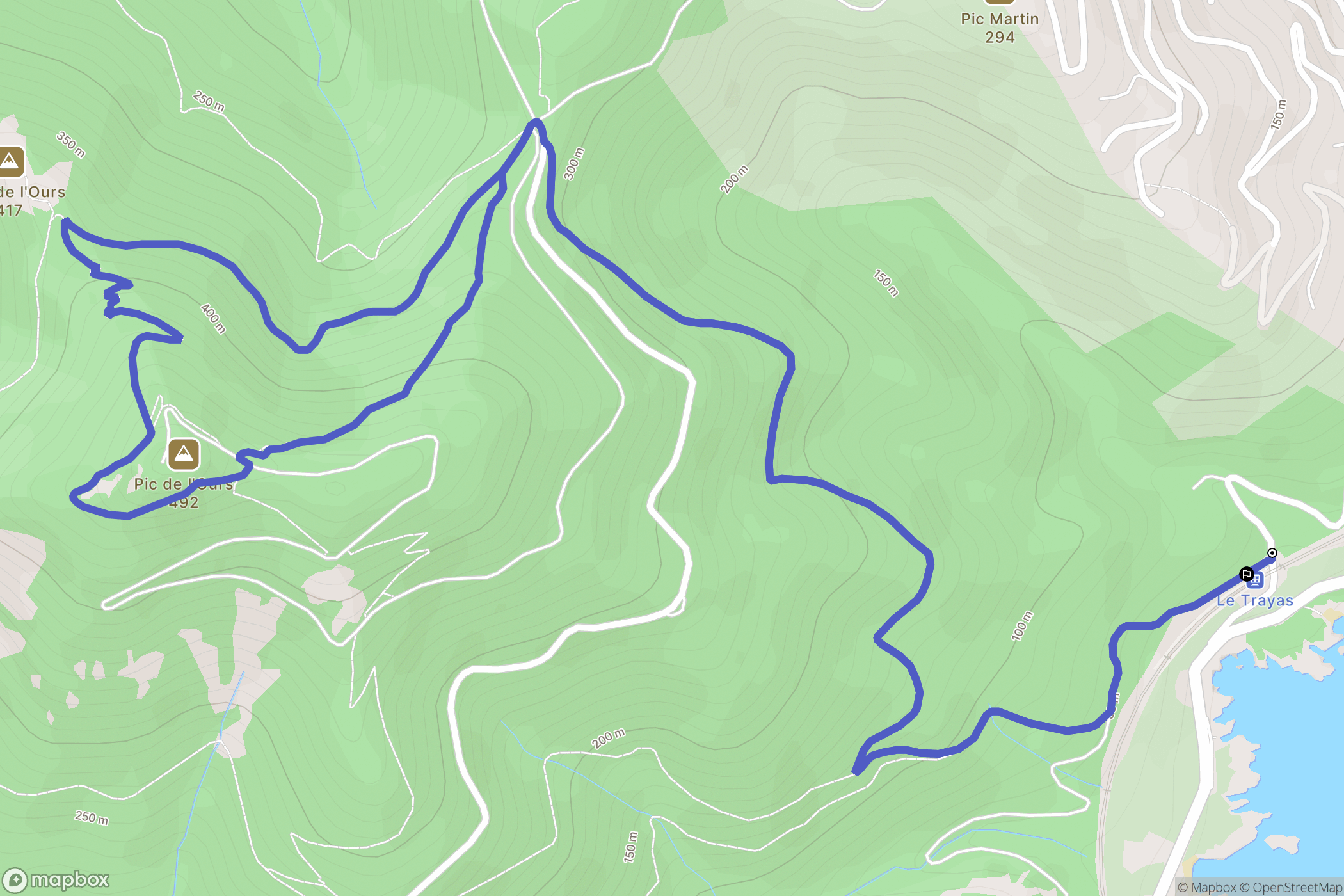 Saint-Raphaël : carte du parcours de randonnée - France
