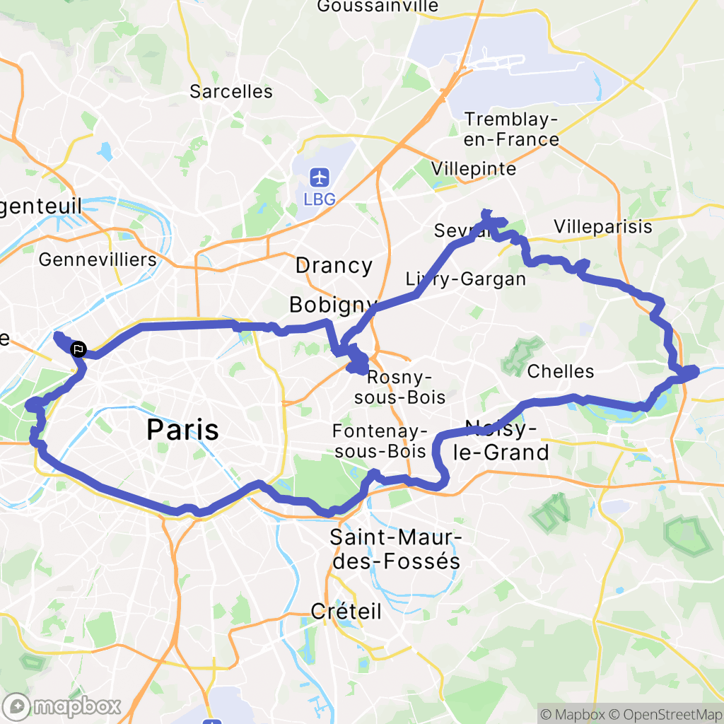 Levallois-Perret : carte du parcours de randonnée - France