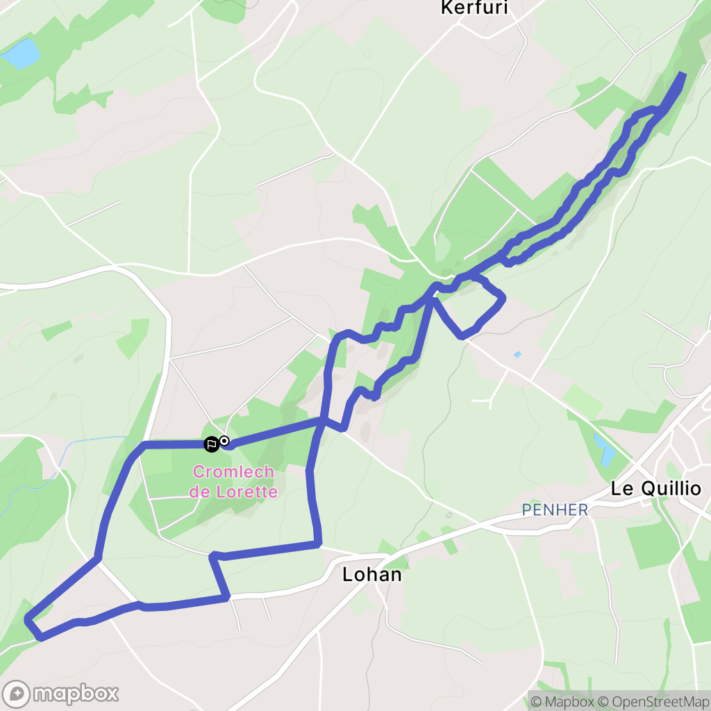 Le Quillio : carte du parcours de randonnée - France