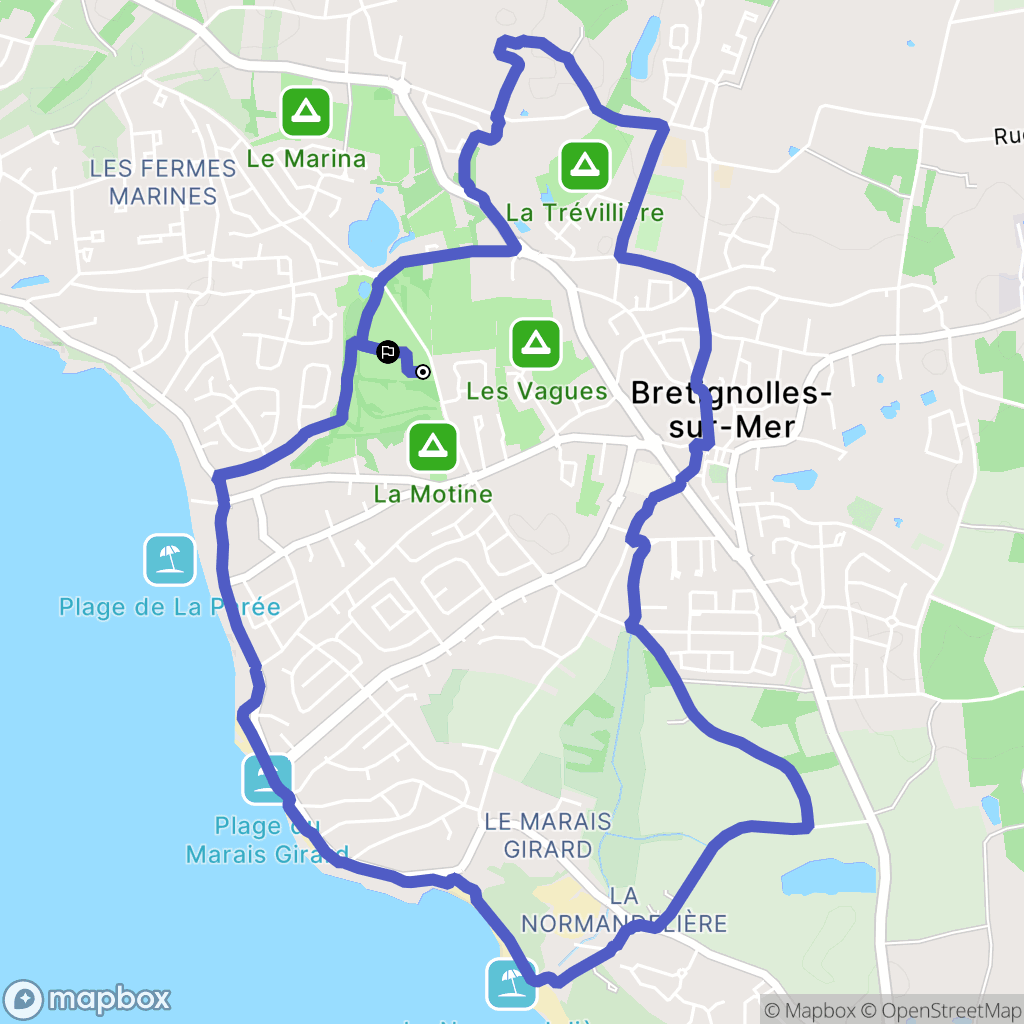 Bretignolles-sur-Mer : carte du parcours de randonnée - France