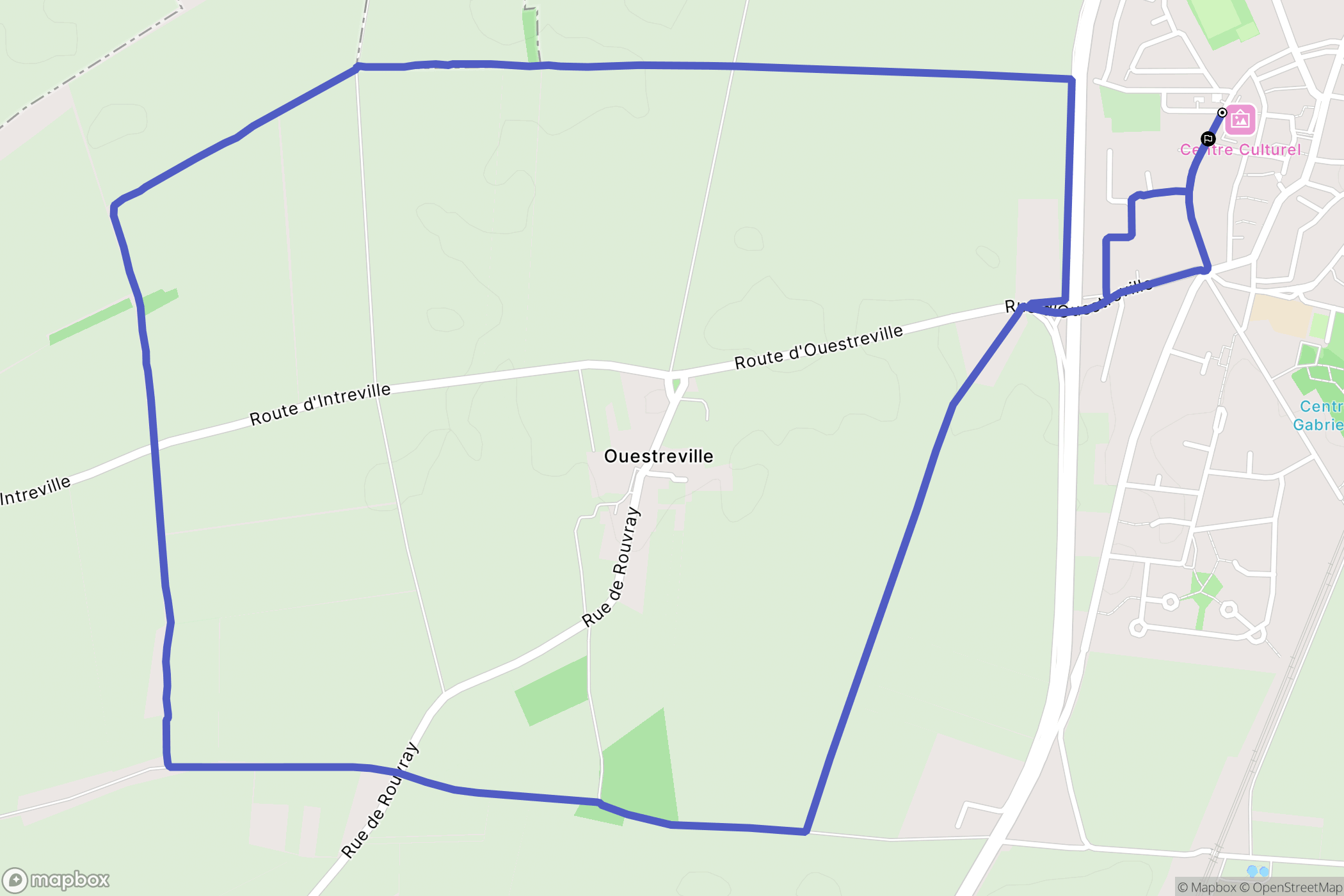 Angerville : carte du parcours de randonnée - France