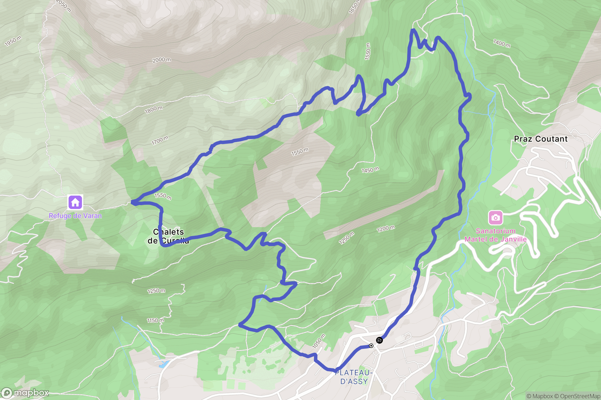 Passy : carte du parcours de randonnée - France