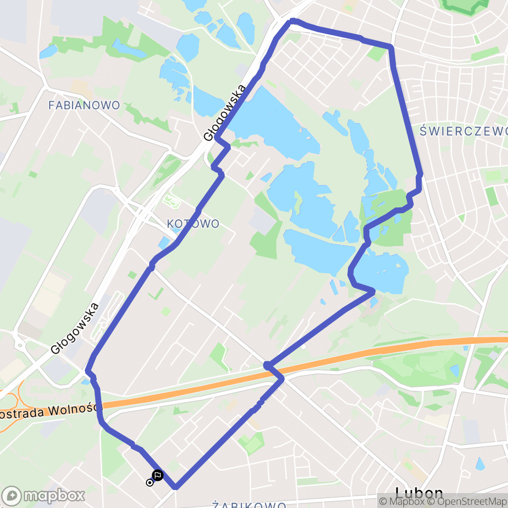 Luboń: mapa trasy - Poland