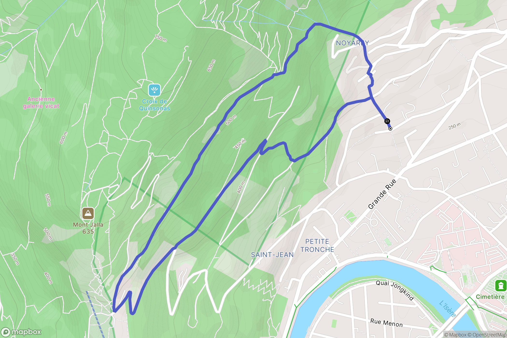 La Tronche : carte du parcours de randonnée - France