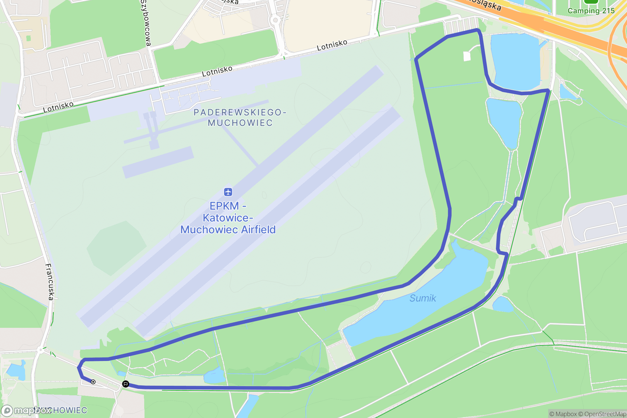 Katowice: mapa trasy - Poland