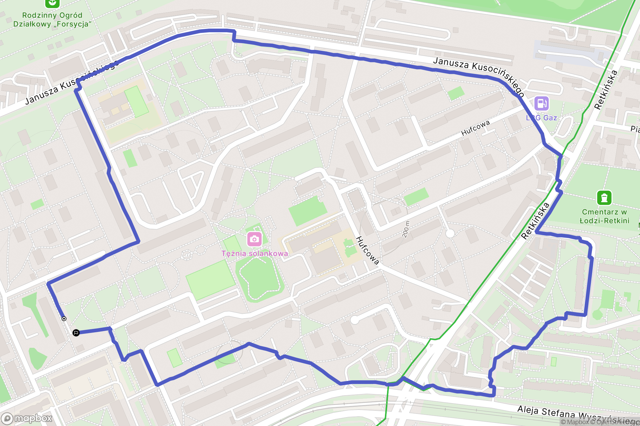 Łódź: mapa trasy - Poland