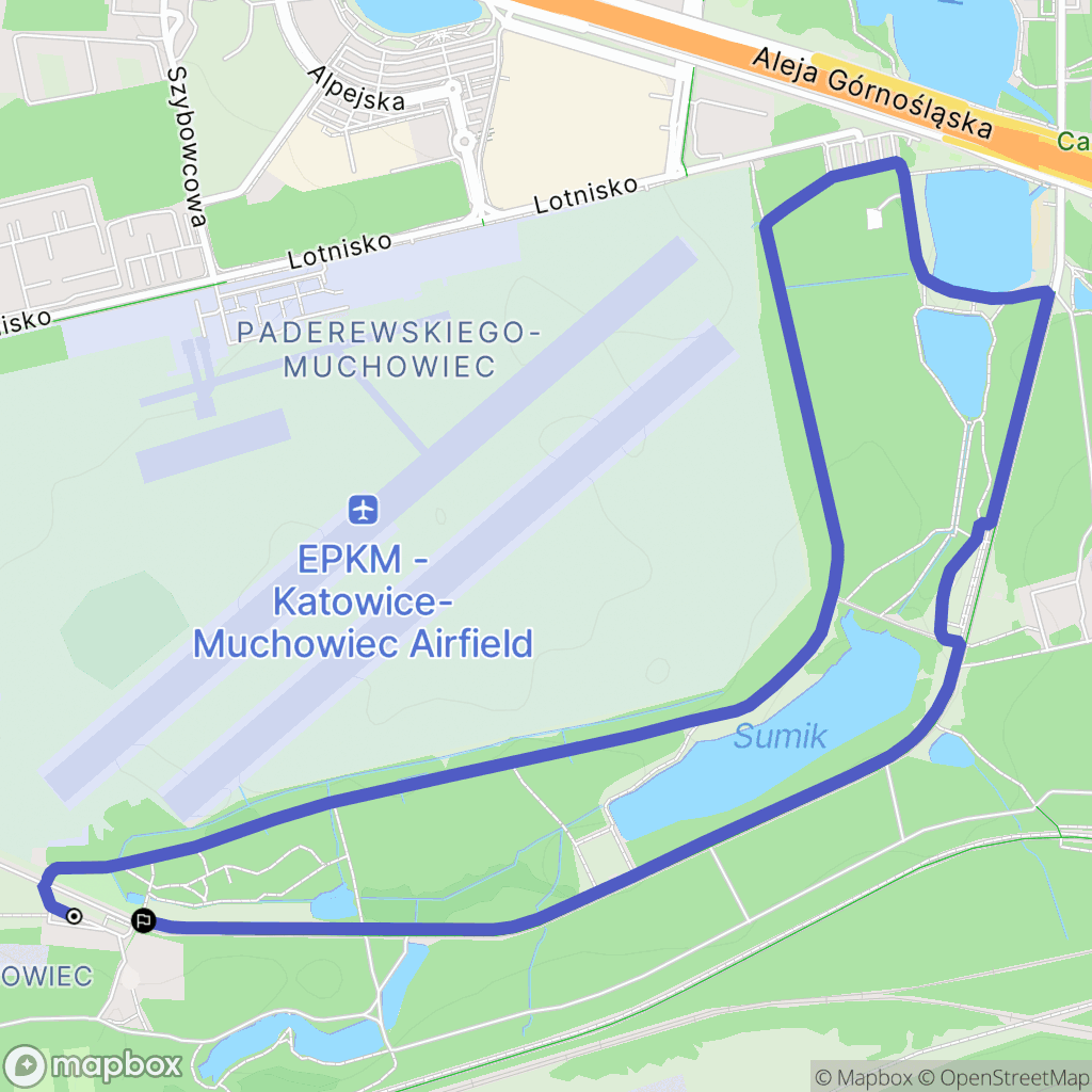 Katowice: mapa trasy - Poland
