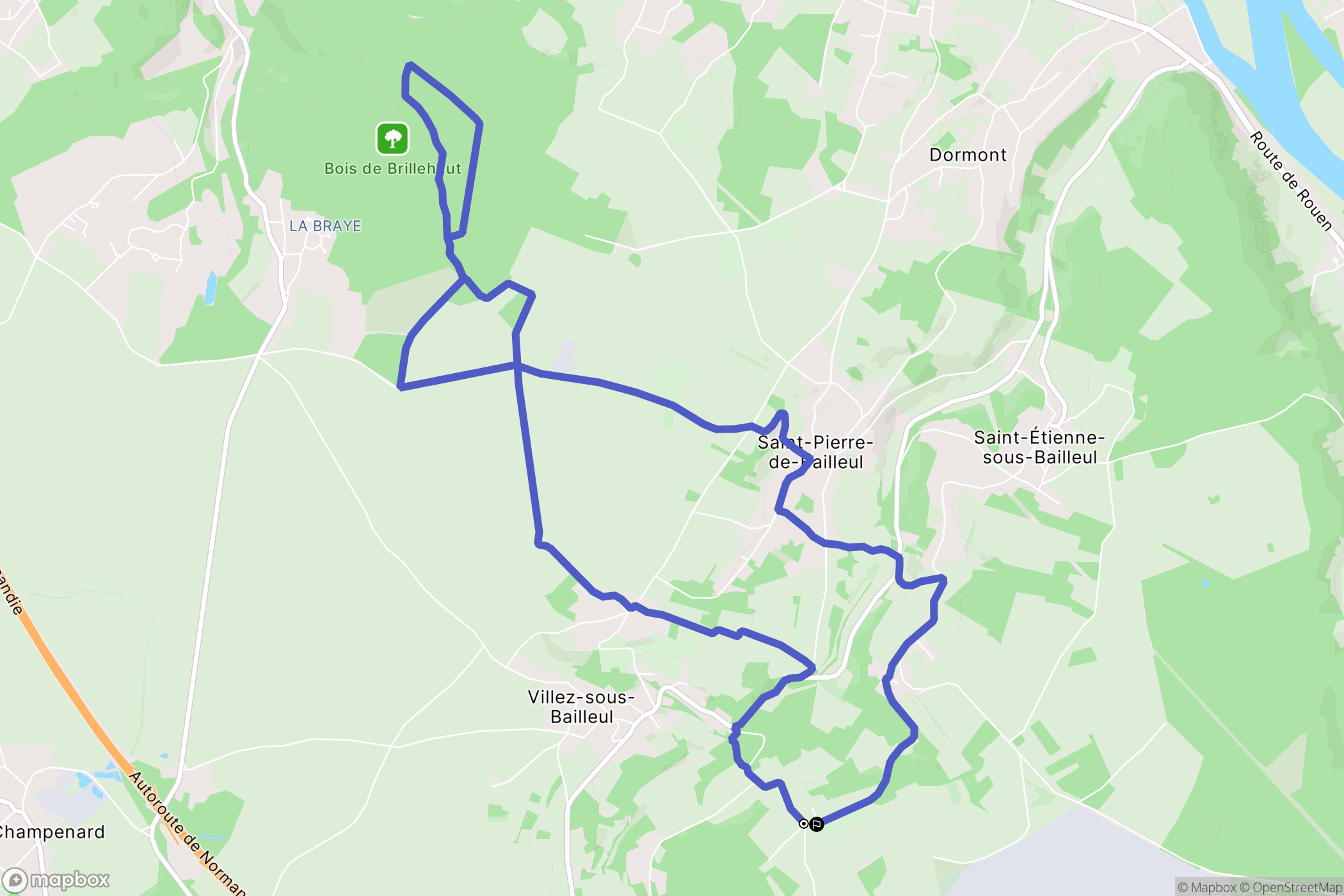 La Chapelle-Longueville : carte du parcours de randonnée - France