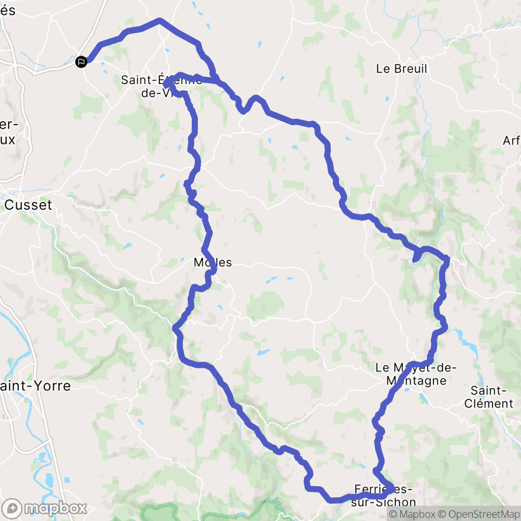 Bost : carte du parcours de randonnée - France