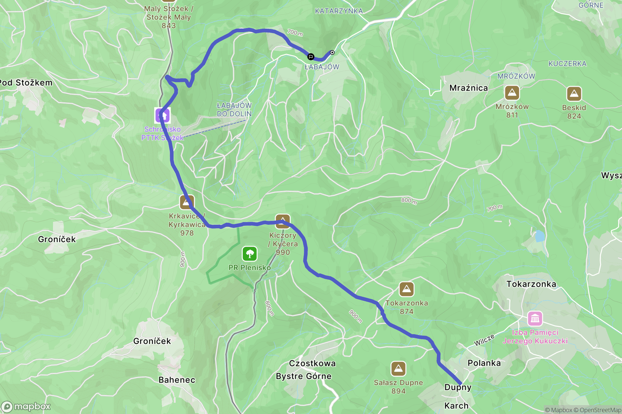Wisła: mapa trasy - Poland