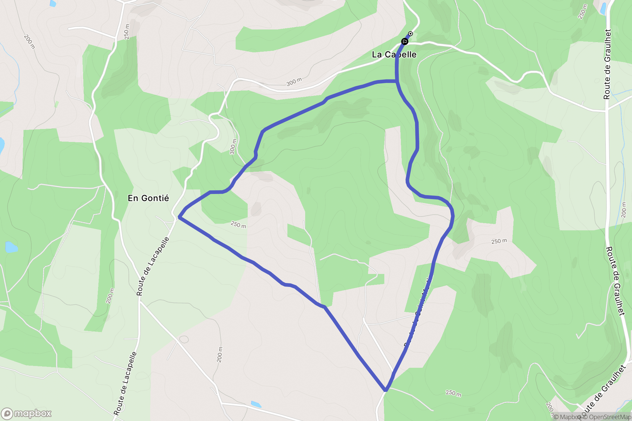 Damiatte : carte du parcours de randonnée - France