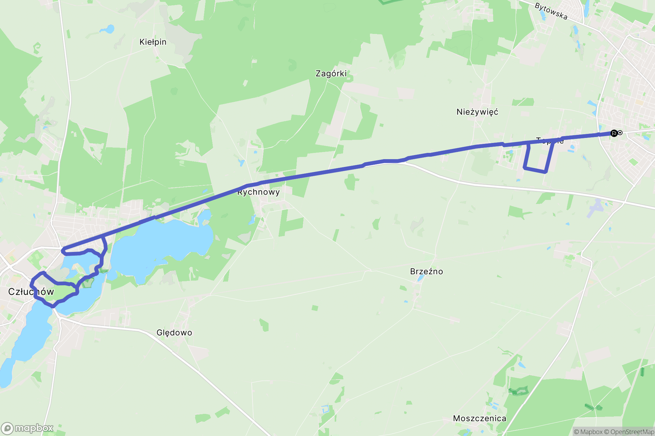 Chojnice: mapa trasy - Poland