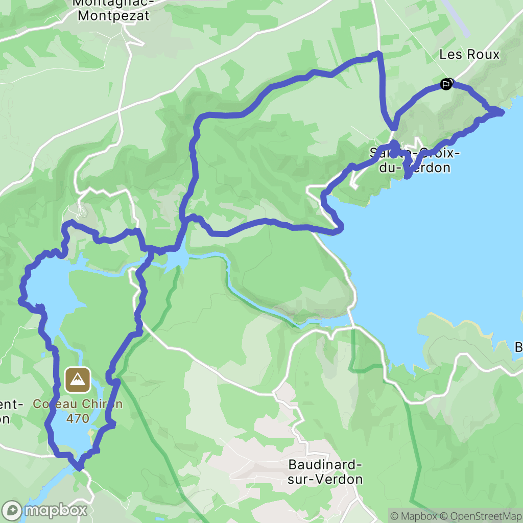 Sainte-Croix-du-Verdon : carte du parcours de randonnée - France