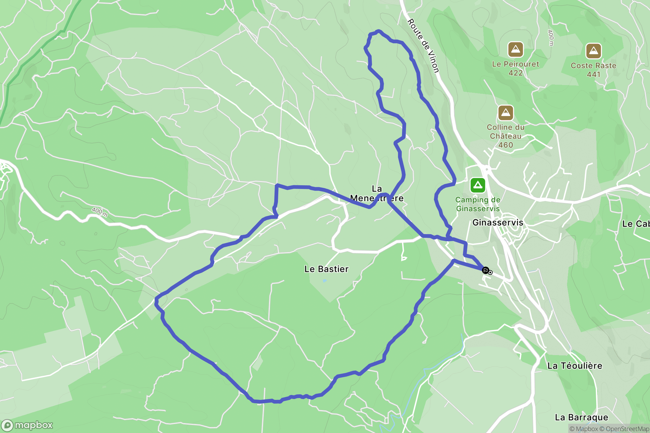 Ginasservis : carte du parcours de randonnée - France