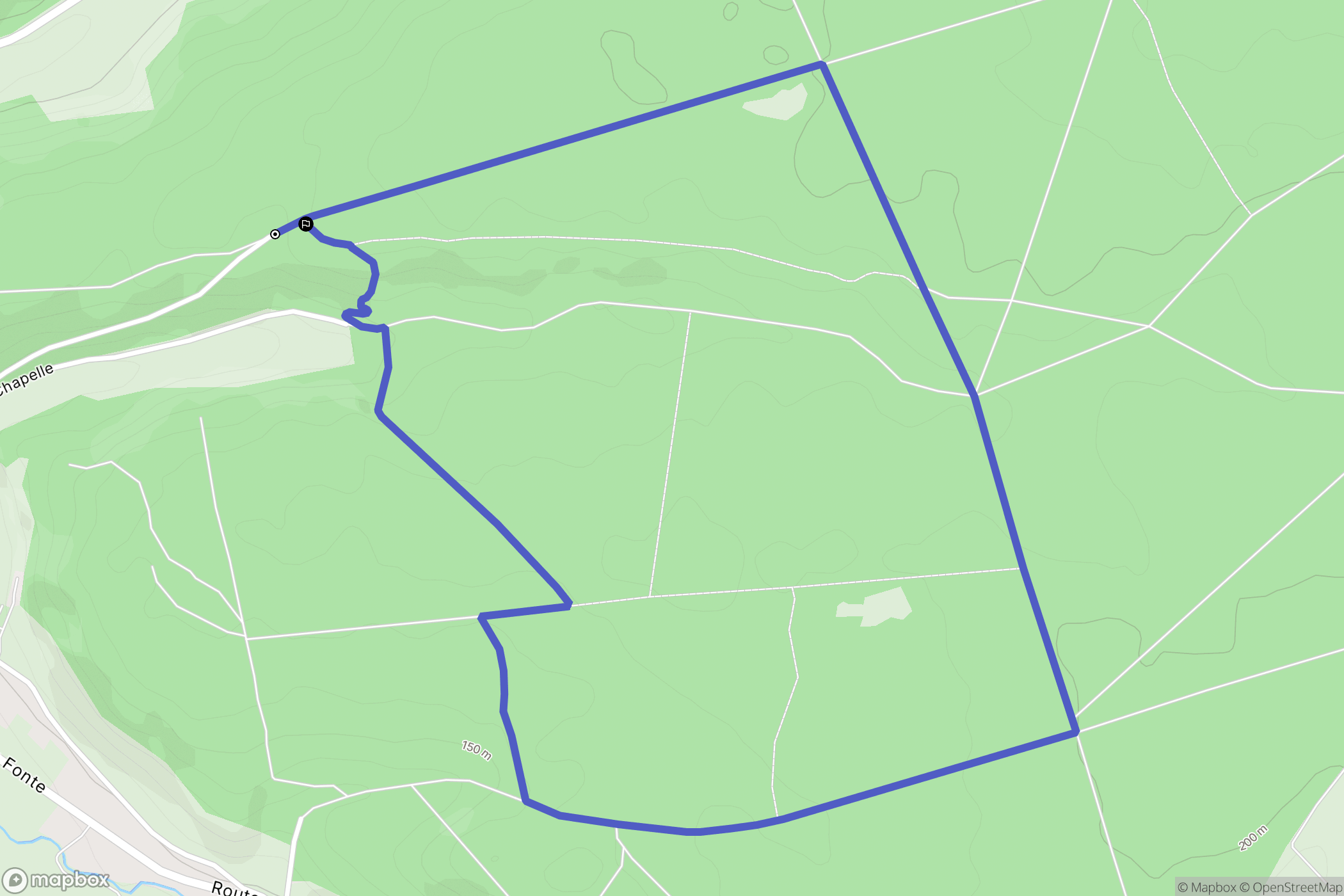 Rosay : carte du parcours de randonnée - France