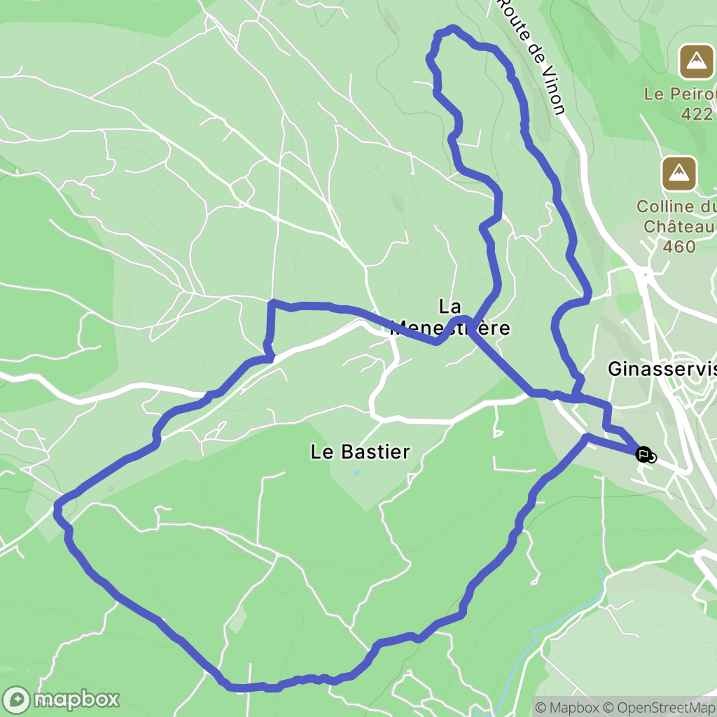 Ginasservis : carte du parcours de randonnée - France