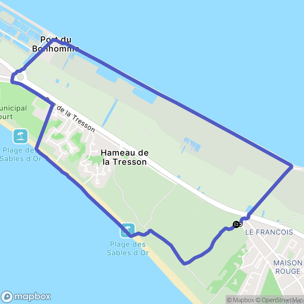 Barbâtre : carte du parcours de randonnée - France
