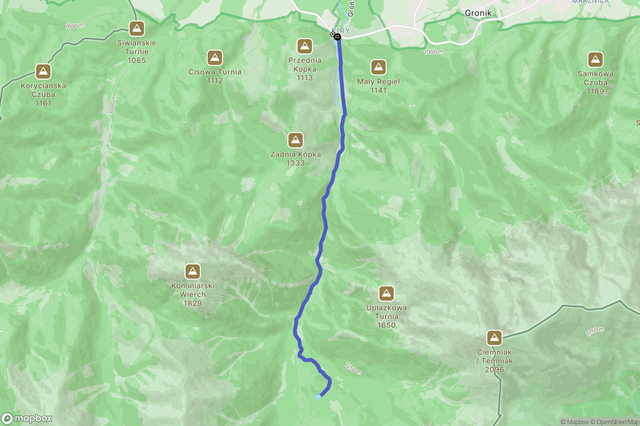 Kościelisko: mapa trasy - Poland