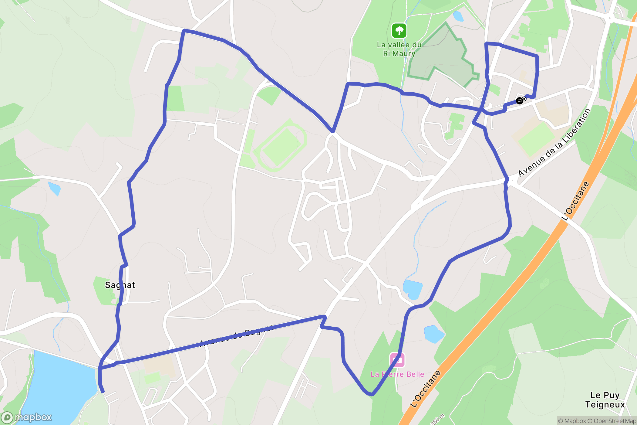 Bessines-sur-Gartempe : carte du parcours de randonnée - France
