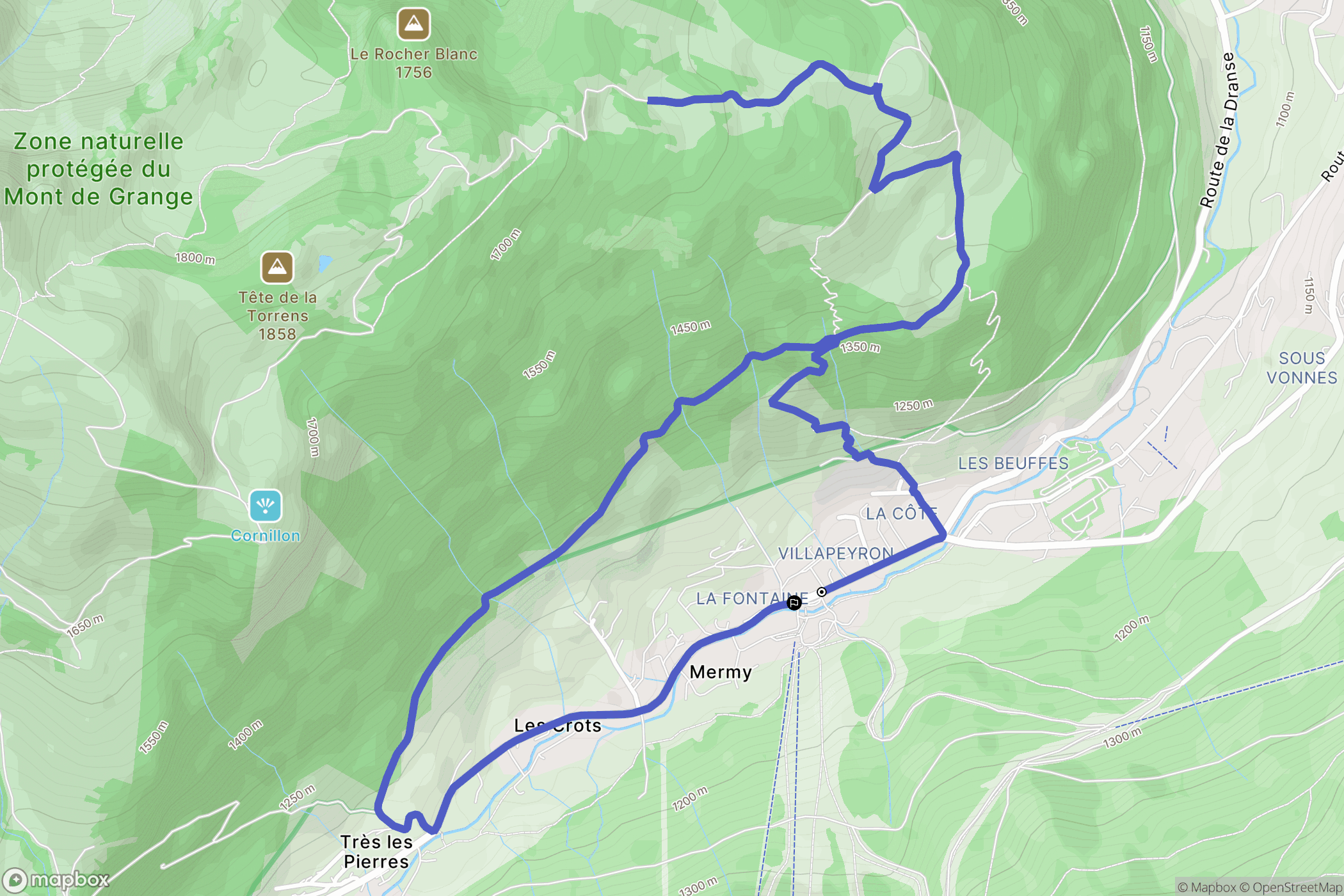 Châtel : carte du parcours de randonnée - France