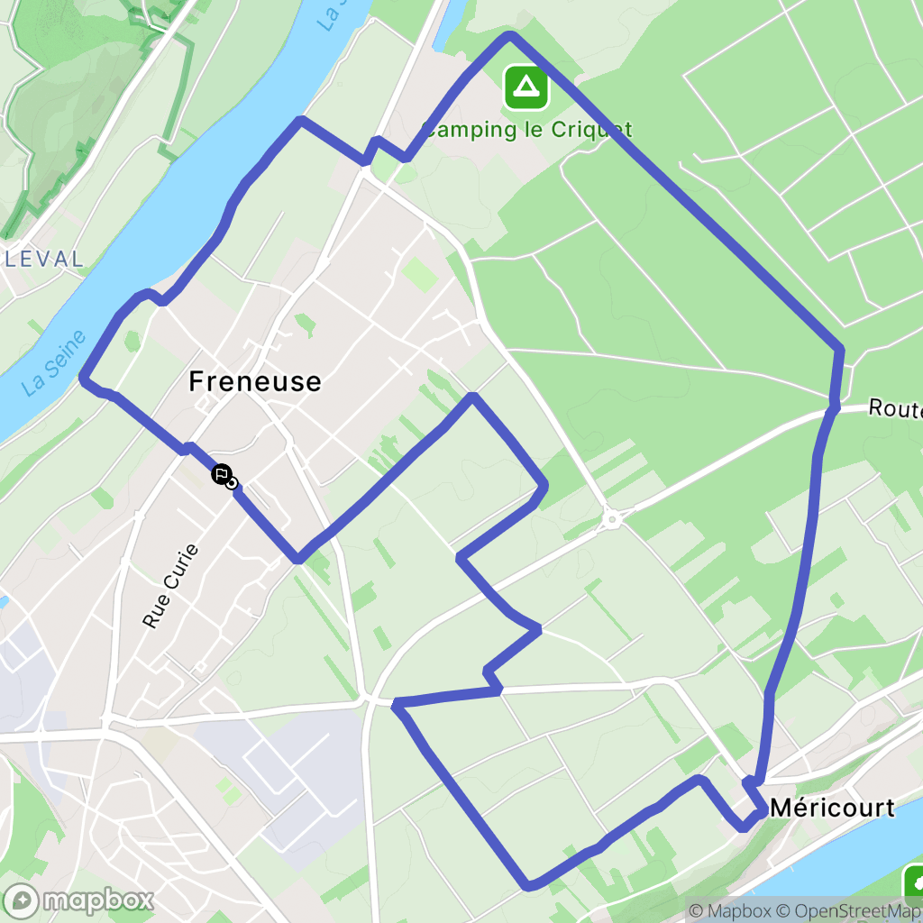 Freneuse : carte du parcours de randonnée - France