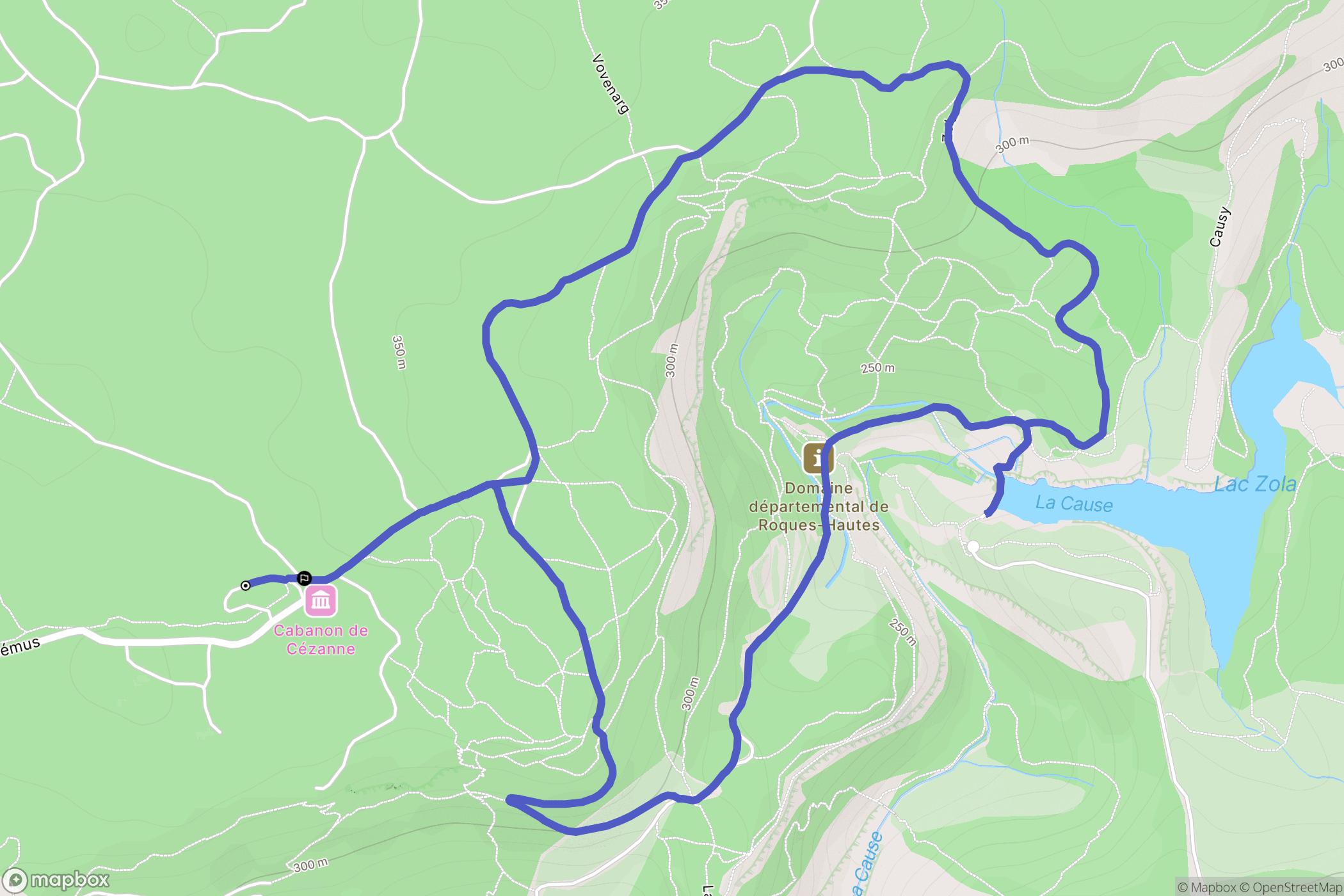Aix-en-Provence : carte du parcours de randonnée - France