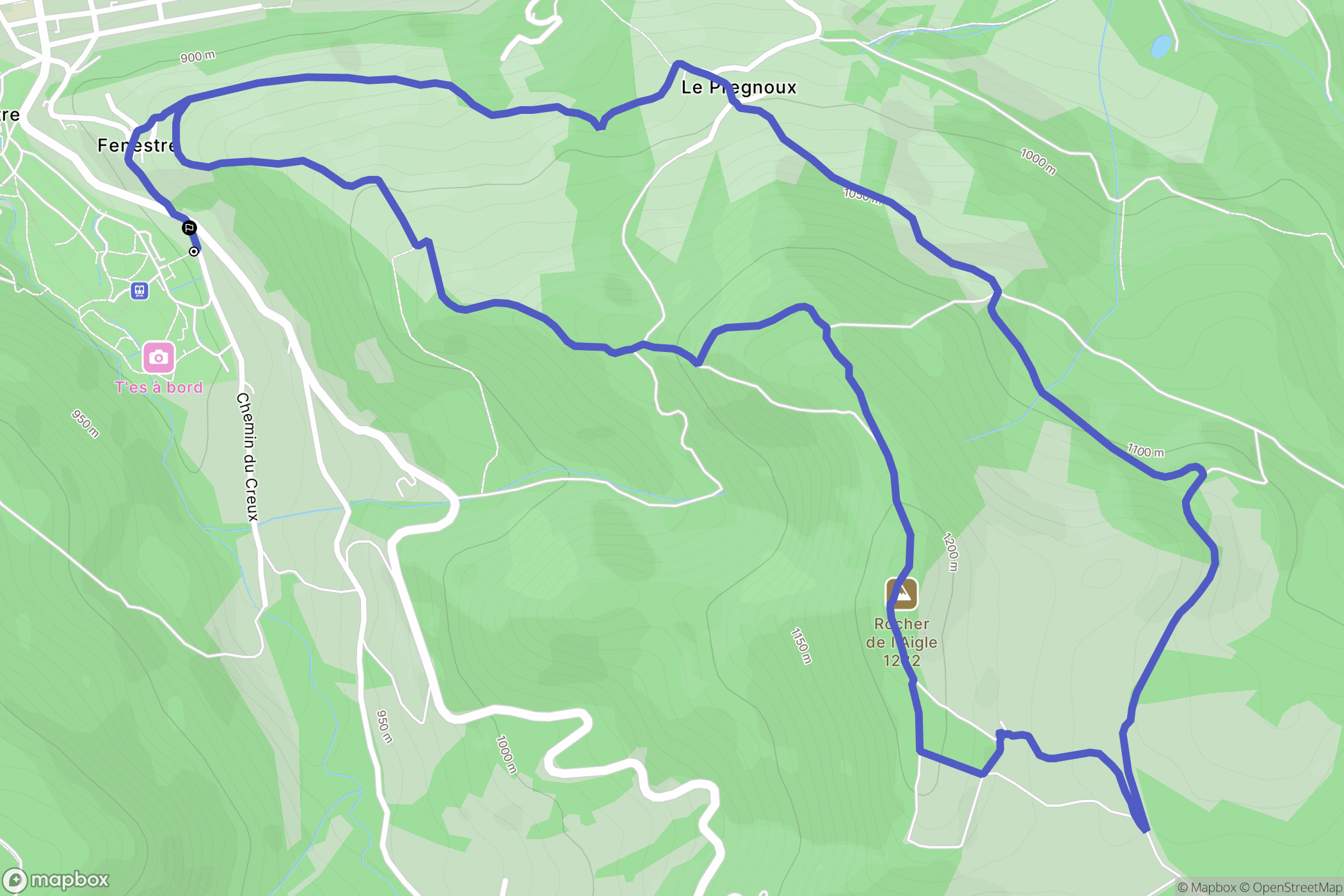 La Bourboule : carte du parcours de randonnée - France