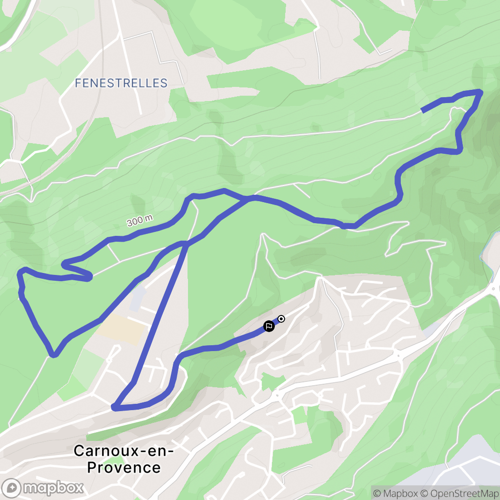 Carnoux-en-Provence : carte du parcours de randonnée - France