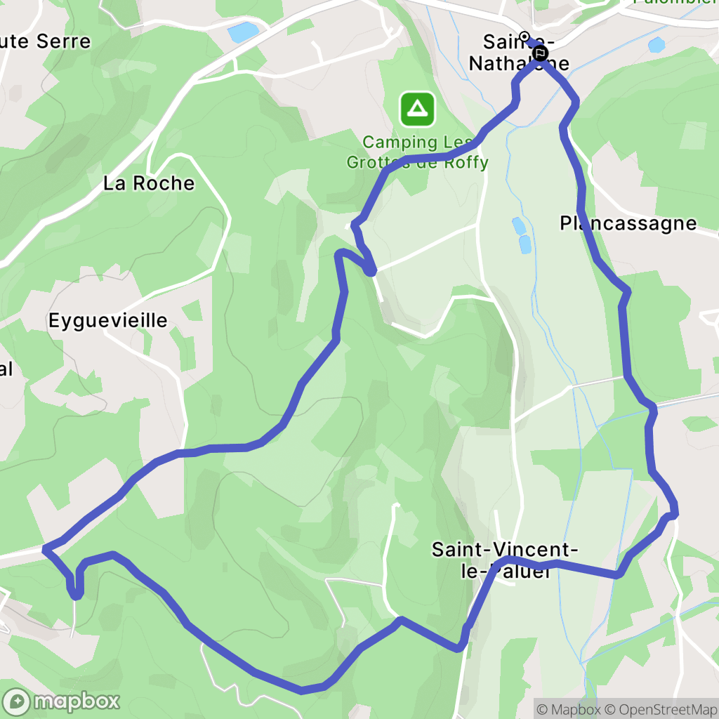 Sainte-Nathalène : carte du parcours de randonnée - France