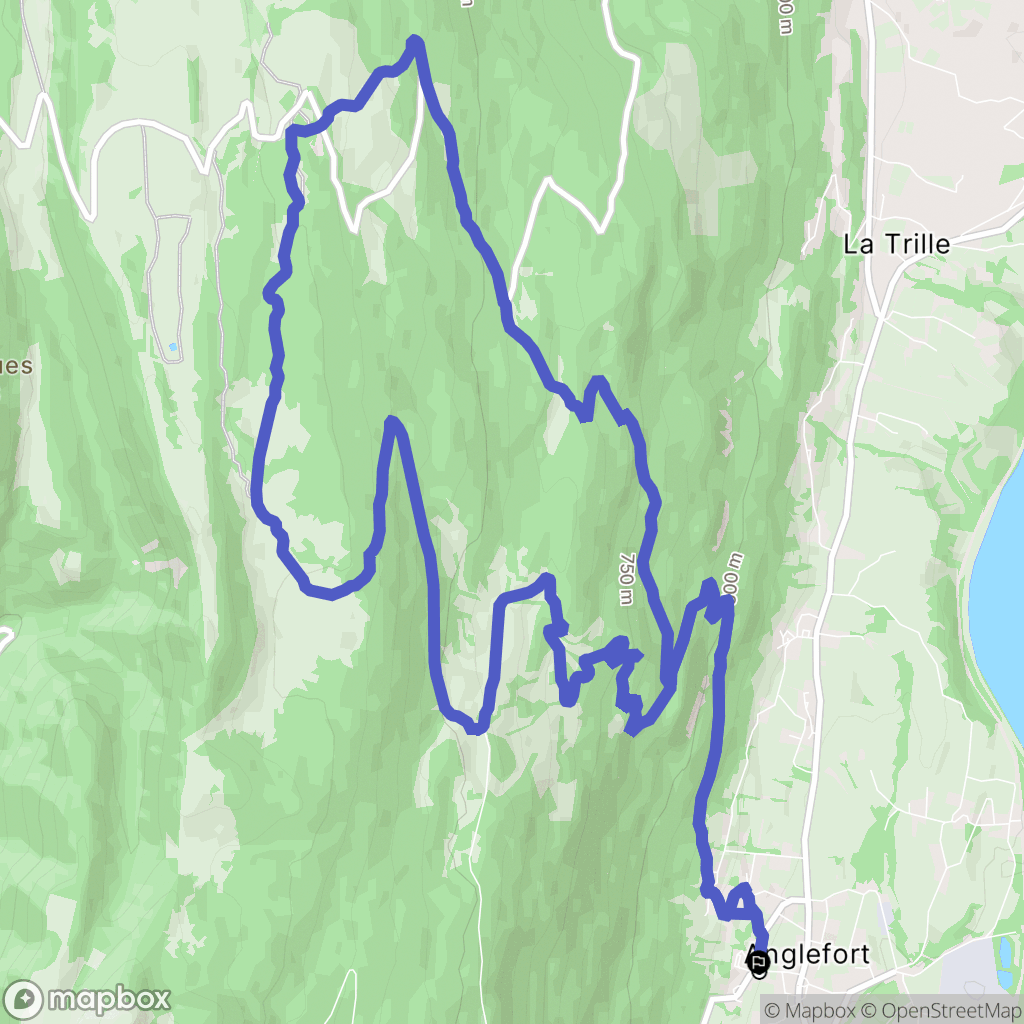 Anglefort : carte du parcours de randonnée - France