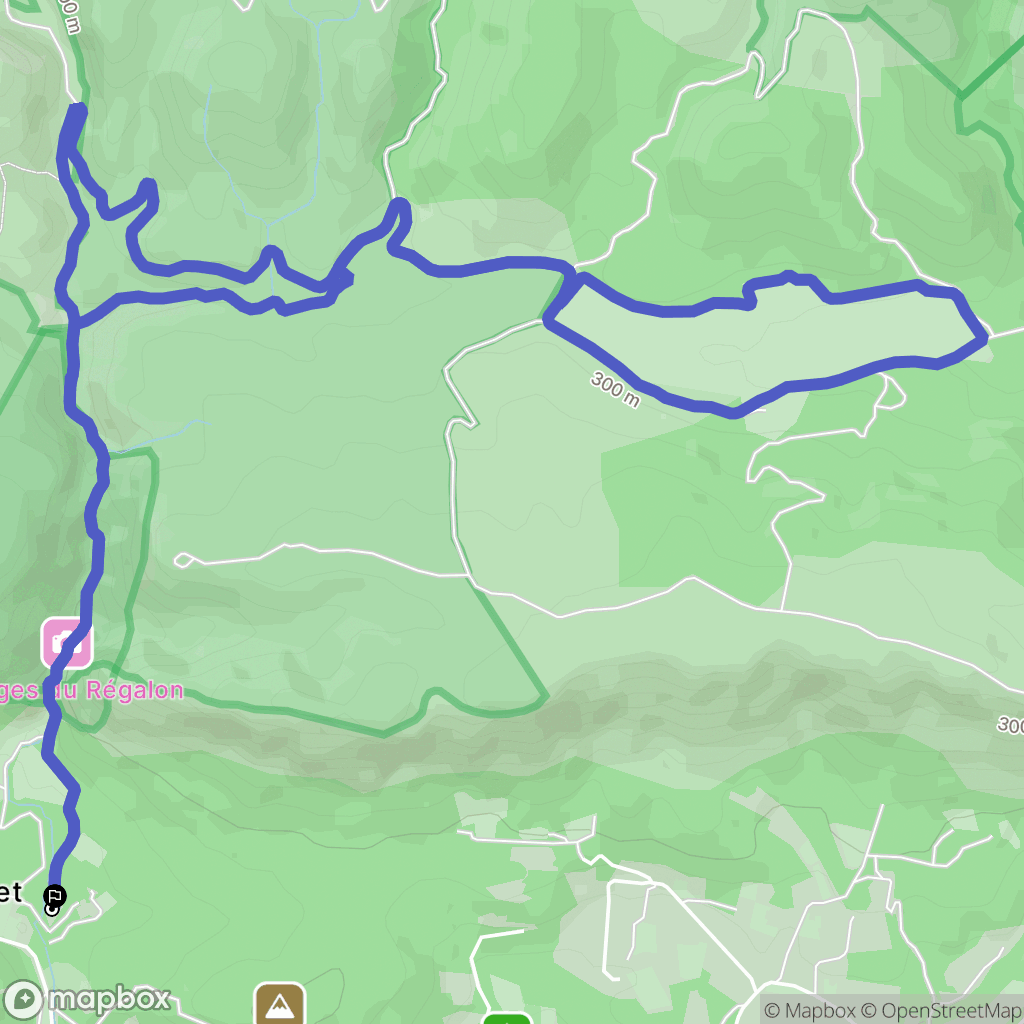 Cheval-Blanc : carte du parcours de randonnée - France