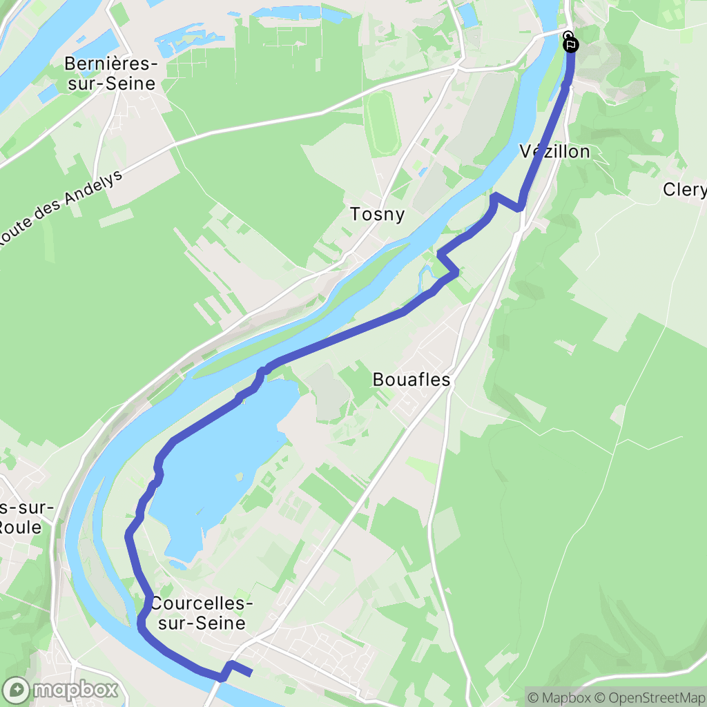 Les Andelys : carte du parcours de randonnée - France
